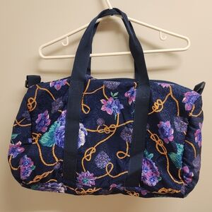 Source Unknown Floral Blue and Orange Bag